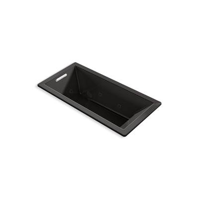 Kohler Underscore 66'' x 32'' drop-in heated whirlpool bath - Black
