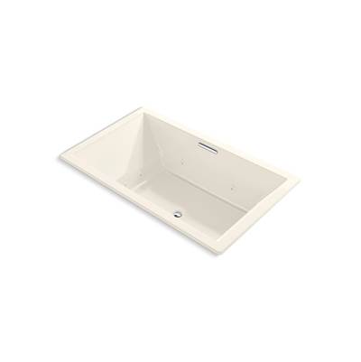 Kohler Underscore 72'' x 42'' drop-in heated whirlpool bath - Biscuit