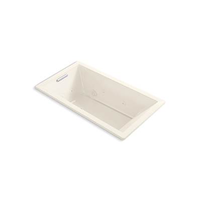 Kohler Underscore 66'' x 36'' drop-in heated whirlpool bath - Biscuit