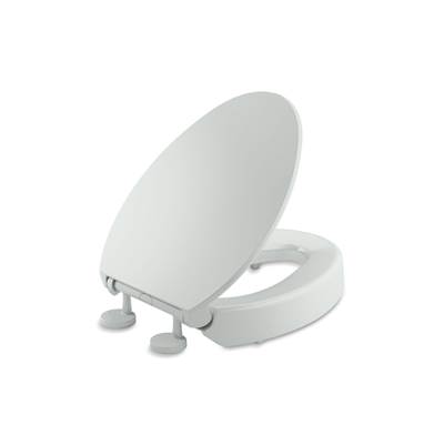 Elevated Quiet-CloseE elongated toilet seat - Ice Grey