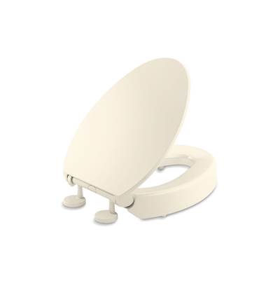 Elevated Quiet-CloseE elongated toilet seat - Almond