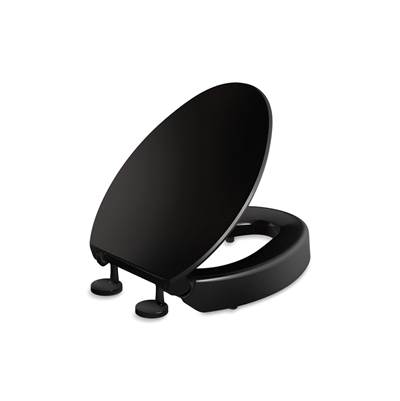Elevated Quiet-CloseE elongated toilet seat - Black