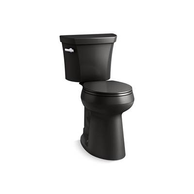 Kohler Tall two-piece round-front toilet, 1.28 gpf - Black