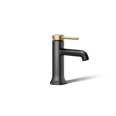 Kohler Occasion Single-handle Bathroom Sink Faucet, 0.5 Gpm - Matte Black with Brushed Moderne Brass