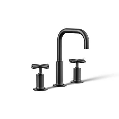 Kohler Purist Widespread bathroom sink faucet with Cross handles, 1.2 gpm - Matte Black