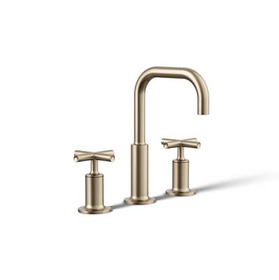 Kohler Purist Widespread bathroom sink faucet with Cross handles, 1.2 gpm - Vibrant Brushed Bronze