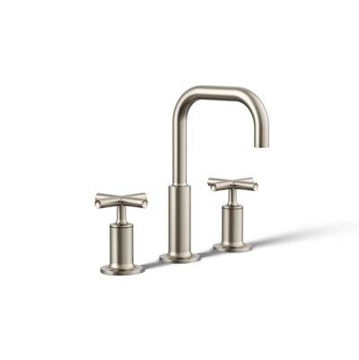 Kohler Purist Widespread bathroom sink faucet with Cross handles, 1.2 gpm - Vibrant Brushed Nickel