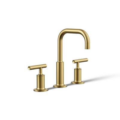 Kohler Purist Widespread bathroom sink faucet with Lever handles, 1.2 gpm - Vibrant Brushed Moderne Brass
