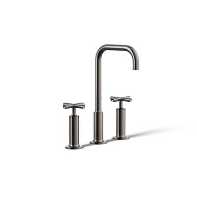 Kohler Purist Widespread bathroom sink faucet with Cross handles, 1.2 gpm - Vibrant Titanium
