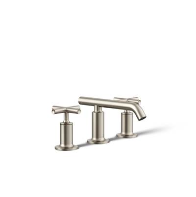 Kohler Purist Widespread bathroom sink faucet with Cross handles, 1.2 gpm - Vibrant Brushed Nickel