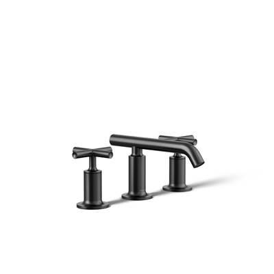 Kohler Purist Widespread bathroom sink faucet with Cross handles, 1.2 gpm - Matte Black