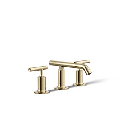 Kohler Purist Widespread bathroom sink faucet with Lever handles, 1.2 gpm - Vibrant French Gold