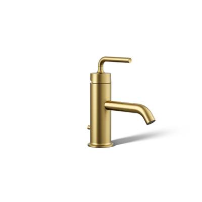 Kohler Purist Single-handle bathroom sink faucet with Straight Lever handle, 1.2 gpm - Vibrant Brushed Moderne Brass