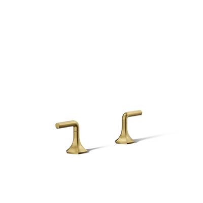Kohler Occasion Lever Bathroom Sink Faucet Handles - Vibrant Brushed Moderne Brass