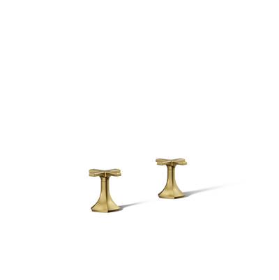Kohler Occasion Cross Bathroom Sink Faucet Handles - Vibrant Brushed Moderne Brass