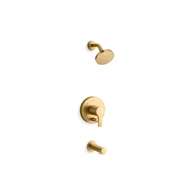 Elate Rite-Temp Bath And Shower Trim Kit With Push-Button Diverter 1.5 GPM - Vibrant Brushed Moderne Brass