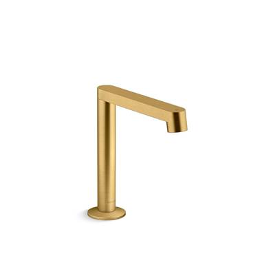 Kohler Touchless single-hole lavatory faucet with Kinesis sensor technology and temperature mixer, AC-powered, 0.5 gpm - Vibrant Brushed Moderne Brass