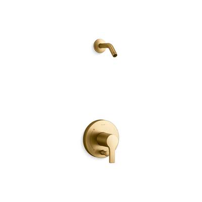 Elate Rite-Temp Shower Trim Kit With Push-Button Diverter Without Showerhead - Vibrant Brushed Moderne Brass