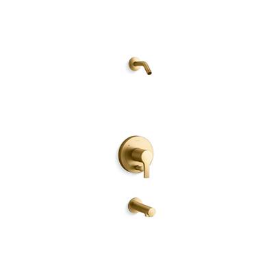 Elate Rite-Temp Bath And Shower Trim Kit With Push-Button Diverter Without Showerhead - Vibrant Brushed Moderne Brass