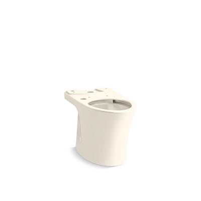 Elongated toilet bowl with skirted trapway - Biscuit