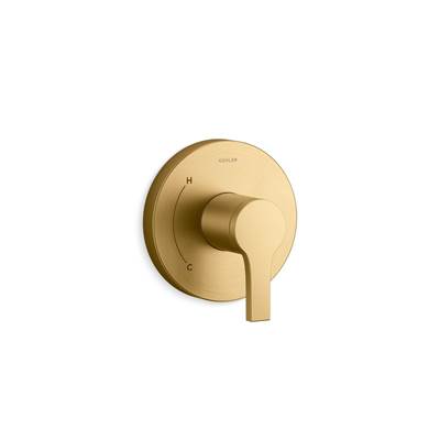 Elate Rite-Temp Valve Trim - Vibrant Brushed Moderne Brass