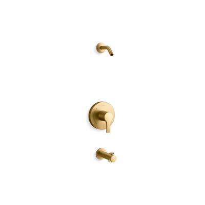 Elate Rite-Temp Bath And Shower Trim Kit Without Showerhead - Vibrant Brushed Moderne Brass