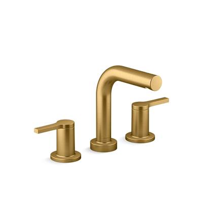 Elate Deck-mount bath faucet trim - Vibrant Brushed Moderne Brass