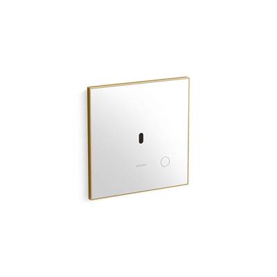 Glass faceplate for concealed touchless toilet flushometer, 1.1 gpf - Vibrant Brushed Moderne Brass