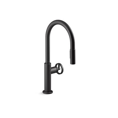 BilletE Pull-down kitchen sink faucet with two-function sprayhead