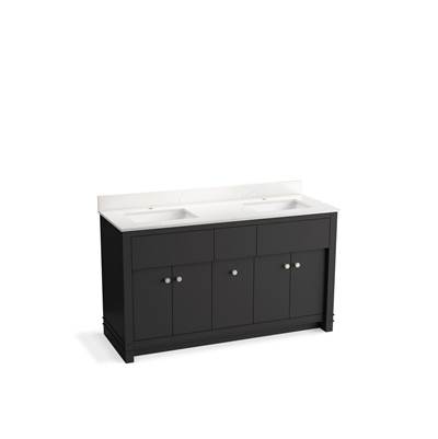 AlouetteE 60'' bathroom vanity cabinet with sinks and quartz top