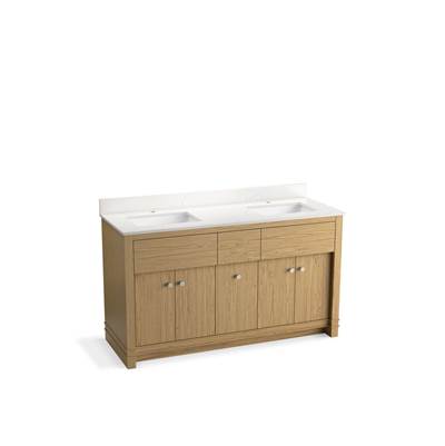 AlouetteE 60'' bathroom vanity cabinet with sinks and quartz top