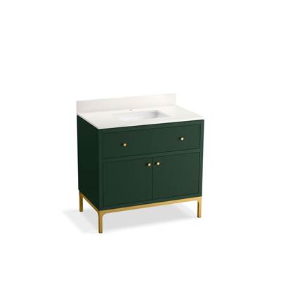 CalpaE 36'' bathroom vanity cabinet with sink and quartz top
