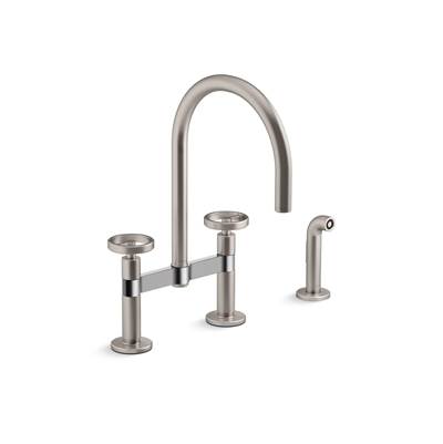 BilletE Two-hole bridge kitchen sink faucet with side sprayer