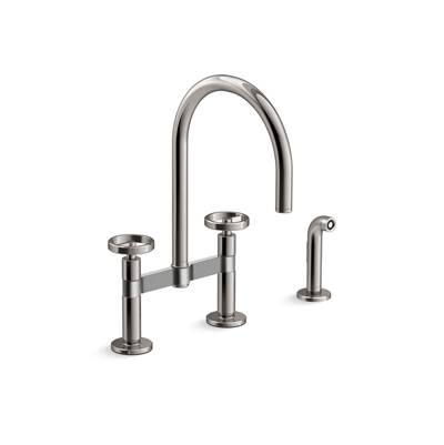 BilletE Two-hole bridge kitchen sink faucet with side sprayer