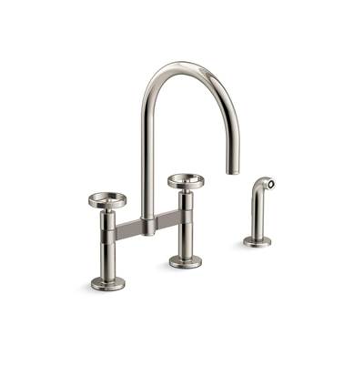 BilletE Two-hole bridge kitchen sink faucet with side sprayer