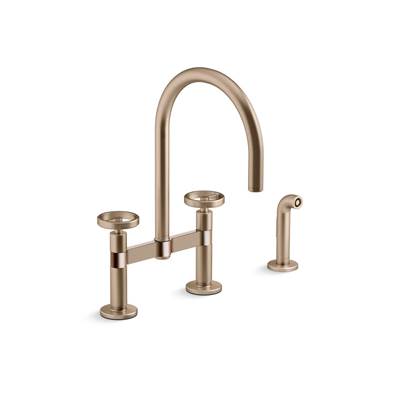 BilletE Two-hole bridge kitchen sink faucet with side sprayer