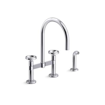 BilletE Two-hole bridge kitchen sink faucet with side sprayer