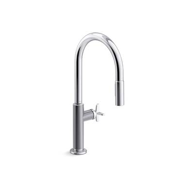 BilletE Pull-down kitchen sink faucet with two-function sprayhead