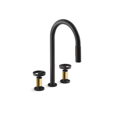 BilletE Pull-down kitchen sink faucet with two-function sprayhead