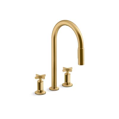BilletE Pull-down kitchen sink faucet with two-function sprayhead