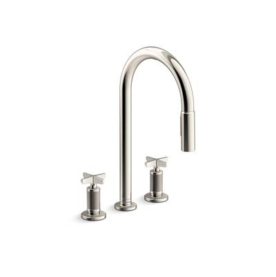BilletE Pull-down kitchen sink faucet with two-function sprayhead