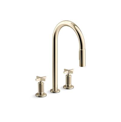 BilletE Pull-down kitchen sink faucet with two-function sprayhead