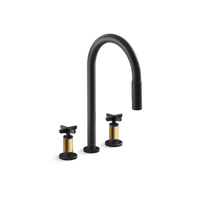 BilletE Pull-down kitchen sink faucet with two-function sprayhead