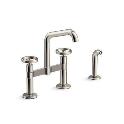 BilletE Two-hole bridge kitchen sink faucet with side sprayer