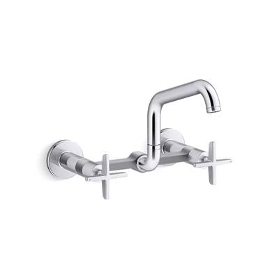 BilletE Two-hole wall-mount bridge kitchen sink faucet