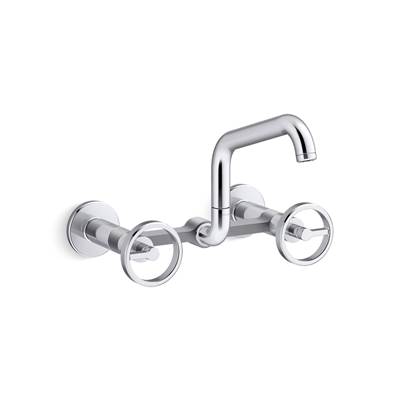 BilletE Two-hole wall-mount bridge kitchen sink faucet