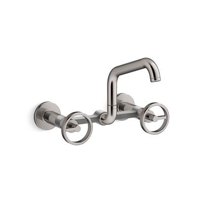BilletE Two-hole wall-mount bridge kitchen sink faucet