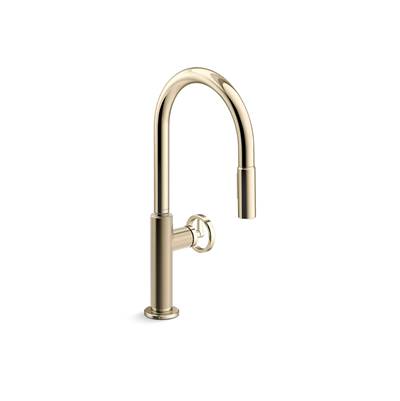 BilletE Pull-down kitchen sink faucet with two-function sprayhead