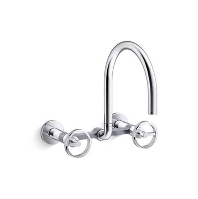 BilletE Two-hole wall-mount bridge kitchen sink faucet