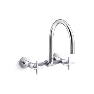BilletE Two-hole wall-mount bridge kitchen sink faucet